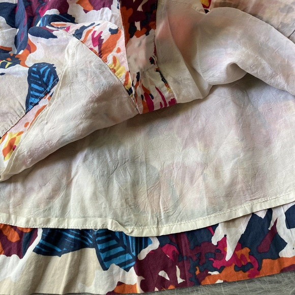 Fossil Women’s Size 4 Floral Mini Skirt Button Front Pockets Lined Elastic Waist - Picture 3 of 8